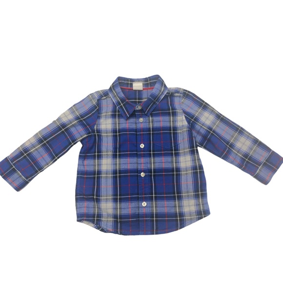 BabyGap Plaid Button-Front Cotton Long Sleeve Shirt Size 18-24 Months - Picture 5 of 10